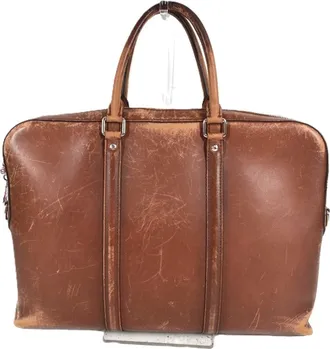 Louis Vuitton Brown Leather Handbag Tote Bag (Pre-Owned)