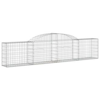 Berkfield Home Decorative Arched Gabion Baskets 3 pcs 300x30x60/80 cm Galvanised Iron in Silver