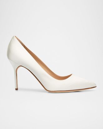 Manolo Blahnik Kietta Metallic Leather Stiletto Pumps