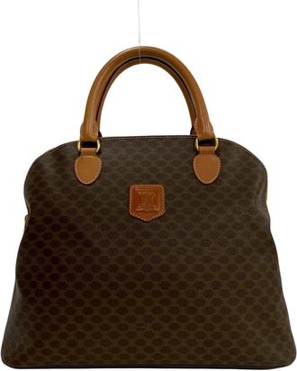 Celine Brown Leather Pvc Handbag Tote Bag (Pre-Owned)