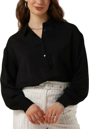 Moss Copenhagen Elegante Zwarte Blouse voor Vrouwen - Dames - Overhemden - Zwart - XS - Polyester - Overhemden