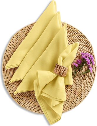 Solino Home Linen Dinner Napkins Set of 4, 20 x 20 Inch for Dining Table, Holiday and Everyday Table Decor - Fete in Sunshine Yellow at Nordstrom