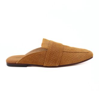 Free People Womens At Ease Embossed Mules In Tan Suede