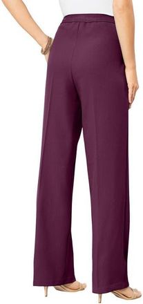 Roaman's Plus Size Wide Leg Bend Over Pant in Dark Berry at Nordstrom, Size 26