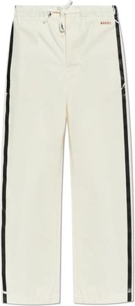 Marni Wijde Rechte Pijpen Broek - Dames - Wijde Broeken - Beige - XS - Katoen - Broeken