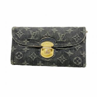 Louis Vuitton Noir Long Wallet (Tri-Fold) (Pre-Owned)