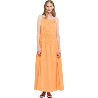 Another Tomorrow Gathered Scoop Back Dress in Papaya at Nordstrom, Size Small It