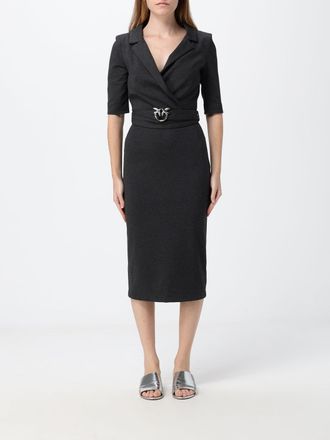 Pinko Arnebia Midi Wrap Dress with Logo Buckle Belt