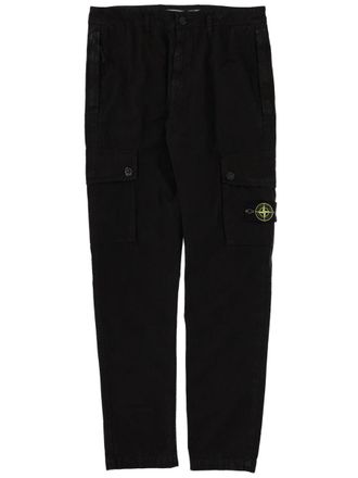 Stone Island Neutrals Logo Patch Cotton Cargo Pants