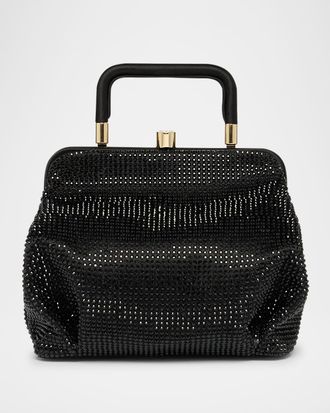 Giorgio Armani Pleated Rhinestone Satin Shoulder Bag