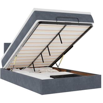 vidaXL Vidaxl - Cama Otomana Con Colch&oacute;n 120x190 Cm Terciopelo Gris Oscuro