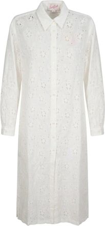MC2 Saint Barth Knee-Length Shirt Dress with Eyelet Pattern