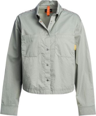 Parajumpers Womens Buttoned Cropped Grey Fox Jacket Nylon - Size Small