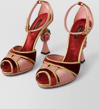 Dolce & Gabbana velvet ankle strap sandals