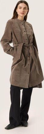 Soaked In Luxury Slhelle Corduroy Knee Length Shirt Dress in Morel at Nordstrom, Size Medium