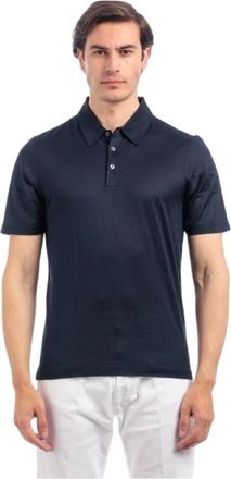 Barba Tops, Heren, Blauw, M, Polo met korte mouw 3 knopen