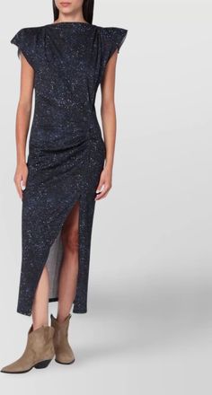 Isabel Marant printed mid length dress with cap sleeves