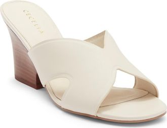 Cecelia New York Faye Wedge Slide Sandal in Bone at Nordstrom, Size 9.5