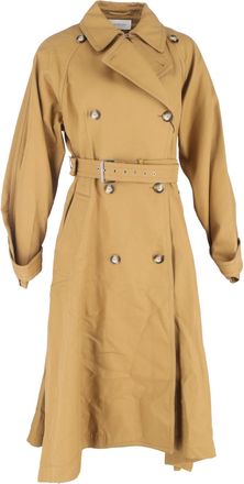 Sportmax Zamia Double-Breasted Belted Trench Coat in Brown Cotton