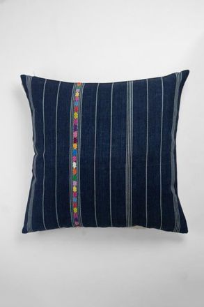 Archive New York Vintage Indigo Denim Embroidered Stripe Handwoven Throw Pillow in Blue at Nordstrom, Size 20X20