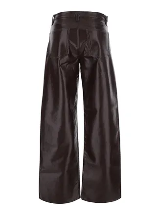A Gold E Ecoleather Five-Pocket Trousers - Brown