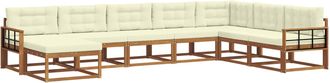 vidaXL Conjunto De Sof&aacute;s De Exterior 8 Uds. Natural Y Crema Vidaxl