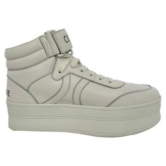 Celine Celine sneakers met klittenbandsluiting en vetersluiting in wit leer