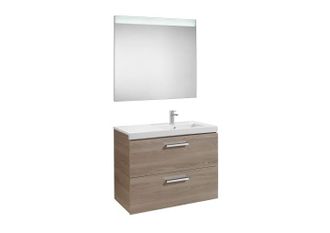 Roca Conjunto Prisma 2 Cajones Espejo 900 Derecha Fresno