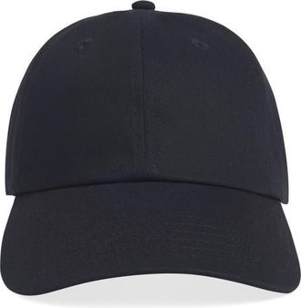 Favorite Daughter Cotton Twill Leather Strap Baseball Cap in Black at Nordstrom