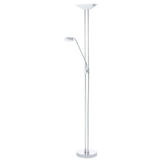 Loops Floor Lamp Light Colour Chrome Shade White Satined Glass Bulb LED 20W 2.5W 2.5W