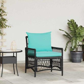 vidaXL Silla De Jard&iacute;n Negro 60 X 70 X 78cm Rat&aacute;n Sint&eacute;tico Vidaxl
