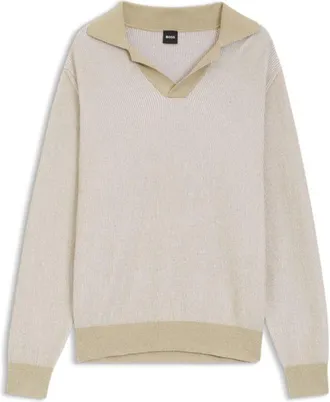BOSS Johnny-collar sweater in a cotton blend