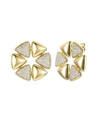 Rachel Glauber 14K Plated Cz Flower Studs