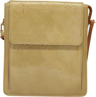 Louis Vuitton Mott Monogram Vernis Beige Patent_Leather Handbag (Pre-Owned)