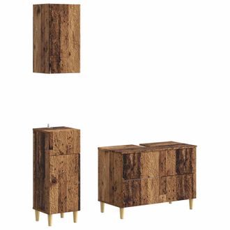 vidaXL Juego De Armarios De Ba&ntilde;o De 3 Piezas Delft Madera Envejecida Vidaxl