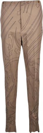 Vivienne Westwood Turquoise Classic Trousers with Abstract Arrow Pattern