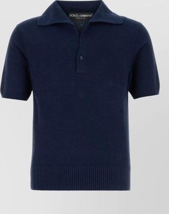 Dolce & Gabbana knit shirt polo collar ribbed cuffs hem