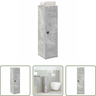 vidaXL vidaXL Armadio da bagno grigio cemento - Mobile da Bagno con Portarotolo Grigio Cemento 20,5x22x72 cm