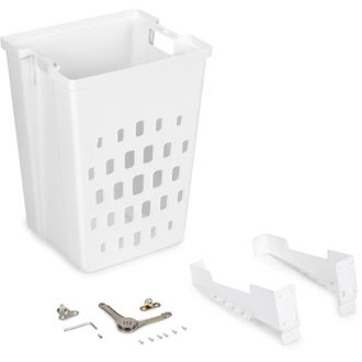 Emuca Cesto Portabiancheria Laundry Plastica Bianca Tecnoplastica e Acciaio Emuca