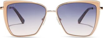 DIFF Eyewear 58mm Square Sunglasses in Champagne /Lavender Rose Lens at Nordstrom Rack