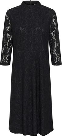 Cream Elegante Kantjurk in Pitch Black - Dames - Casual kleedjes - Zwart - XS - Kleedjes
