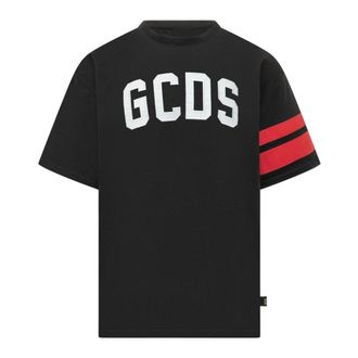 GCDS T-Shirts, male, Black, Size: XL Short Sleeve Crew Neck T-shirt