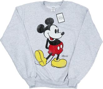 Disney Heren Mickey Mouse Classic Kick Sweatshirt (Heide Grijs)