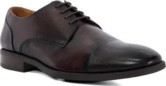 Dune London Mens Wf Suffix - Wide Fit Leather Derby - Brown - Size UK 11