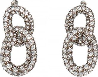 Isabel Marant Silver Link Chain Crystal Earrings