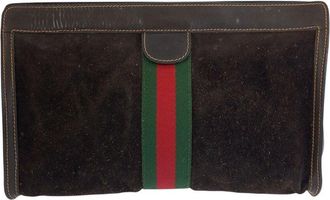 Gucci Brown Suede Clutch (Authentic Pre-Loved)