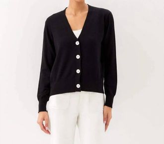 Karen Kane V-Neck Cardigan Sweater In Black