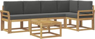 vidaXL Conjunto De Sof&aacute;s De Exterior 6 Uds. Blanco Y Antracita Vidaxl
