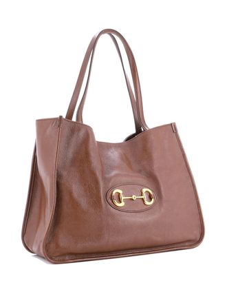 Gucci Horsebit 1955 Leather Medium tote bag - Brown