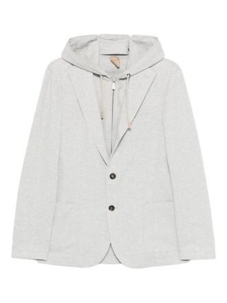 Eleventy hooded single-breasted blazer - Grey